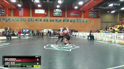 285 lbs Quarterfinal - Cody Ruiz, Modesto Junior College vs Dib Sawaya, Mt. San Antonio College
