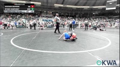 43 lbs Consi Of 32 #2 - Stetson Beavers, Tahlequah Wrestling Club vs Ryker Humphrey, Dark Cloud Wrestling Club