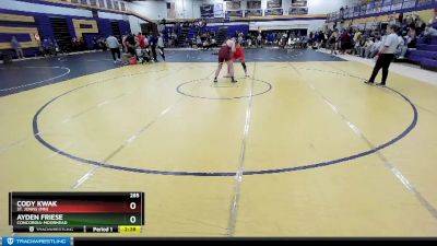 285 lbs Cons. Round 4 - Ayden Friese, Concordia-Moorhead vs Cody Kwak, St. Johns (MN)