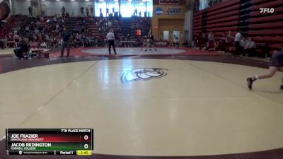 133 lbs 7th Place Match - Joe Frazier, Graceland University vs Jacob Redington, Cornell College