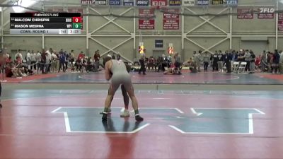 141 lbs Cons. Round 1 - Malcom Chrispin, Bridgewater State vs Mason Medina, Worcester Polytechnic