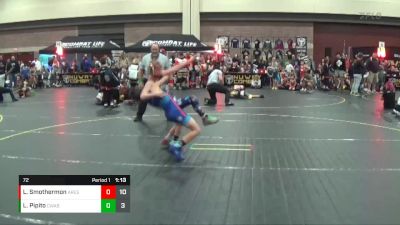 72 lbs Round 2 (6 Team) - Luke Pipito, Contenders Wrestling Academy Blue vs Luke Smothermon, Ares