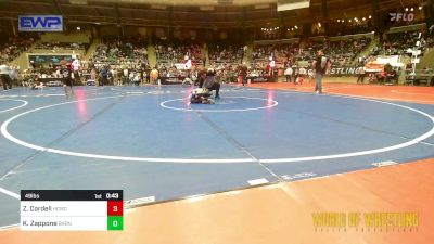 49 lbs Round Of 16 - Zeke Cordell, Higher Calling Wrestling Club vs Kanon Zappone, Barnsdall Youth Wrestling