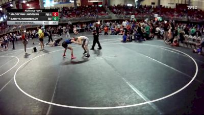 101 lbs Quarterfinal - Madelynn Lindeman, Palmyra Wrestling Club - Girls vs Samiya Hammerlun, O`Neill Leprechaun Wrestling