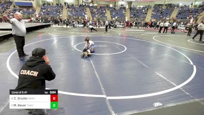 85 lbs Consi Of 8 #1 - CeJae Snyder, Montezuma Cortez vs Michael Beyer, Tnwc