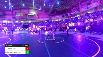 116 lbs Round Of 32 - Azure Jacobs, Duran Elite vs Leila Schoonmaker, Marysville Kids