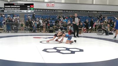 55-59 lbs Cons. Semis - Evangeline Ballay, Pride Wrestling Club vs Iyanna Gradeless, M3 Wrestling Academy