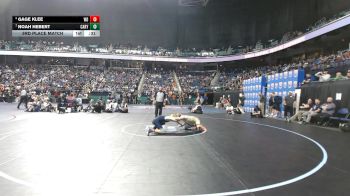 7A 132 lbs 3rd Place Match - Gage Klee, Weddington High School vs Noah Hebert, Cary