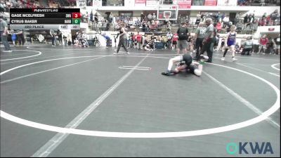 80 lbs 3rd Place - Gage McElfresh, Shelton Wrestling Academy vs Cyrus Baker, Harrah