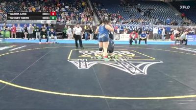 Girls-235 lbs 5th Place Match - AZaria Lane, Dundee (Girls) vs Sydney Smith, Portage Central (Girls)