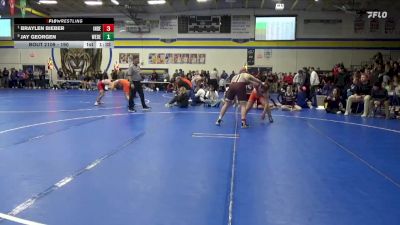 190 lbs Quarterfinal - Braylen Bieber, Independence vs Jay Georgen, West Delaware, Manchester