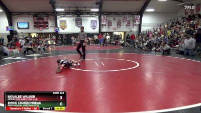 Round 3 - Novalee Walker, Keokuk Kids Wrestling Club vs Emrie Charbonneau, Fort Madison Wrestling Club