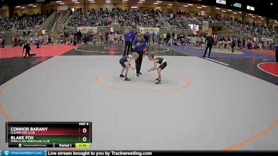 53 lbs Quarterfinal - Blake Fox, Steelclaw Wrestling Club vs Connor Barany, Culver Mat Club