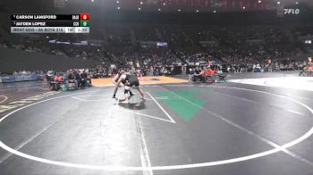 5A Boys 215 lbs Semifinal - Jayden Lopez, Crook County Boys vs Carson Langford, Dallas Boys