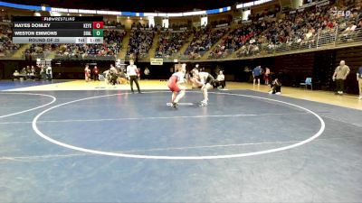 145 lbs Round Of 32 - Hayes Donley, Keystone Central vs Weston Emmons, Shaler