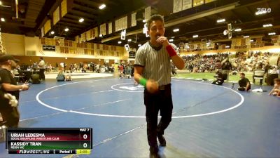 58 lbs Quarterfinal - Kassidy Tran, Reign WC vs Uriah Ledesma, Socal Grappling Wrestling Club