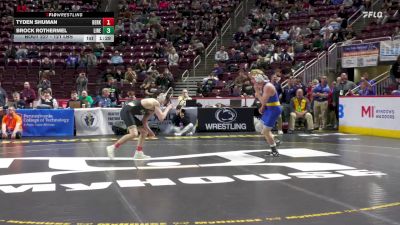 121 lbs Quarterfinal - Tyden Shuman, Berks Catholic vs Brock Rothermel, Line Mountain