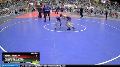 92 lbs Cons. Round 4 - Benito Medelez, Hermiston Wrestling vs Cannon Brelsford, Pleasant Hill Wrestling Club