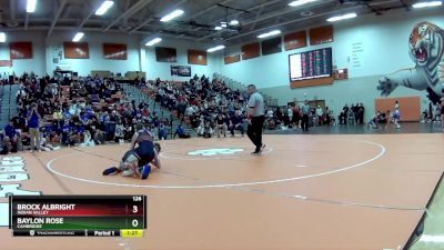 126 lbs Quarterfinal - Baylon Rose, Cambridge vs Brock Albright, Indian Valley