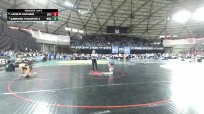 Girls 2A 140 lbs Champ. Round 2 - Sabryna Pasamonte, West Valley (Spokane) (Girls) vs Natalie Naranjo, East Valley (Yakima) (Girls)