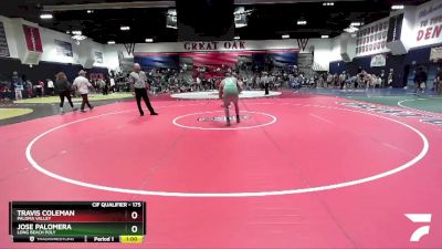 175 lbs Cons. Round 3 - Travis Coleman, Paloma Valley vs Jose Palomera, Long Beach Poly