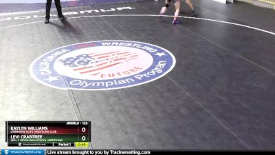 122 lbs Cons. Round 2 - Kaylyn Williams, Livermore Elite Wrestling Club vs Levi Crabtree, Will C Wood High School Wrestling