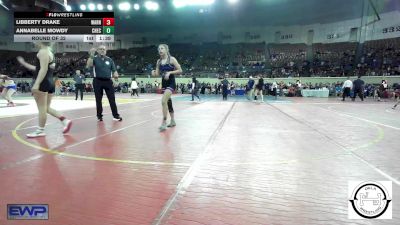 128 lbs Round Of 32 - Libberty Drake, Warner JH vs Annabelle Mowdy, Checotah Matcats