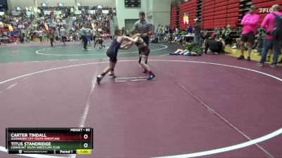 85 lbs Cons. Round 3 - Titus Standridge, Lionheart Youth Wrestling Club vs Carter Tindall, Alexander City Youth Wrestling