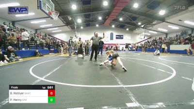 67 lbs Final - Brennon Roblyer, Broken Arrow Wrestling Club vs Parker Henry, Raw Wrestling Club