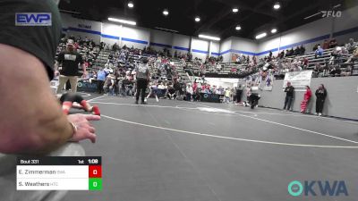 85 lbs Semifinal - Eli Zimmerman, Shelton Wrestling Academy vs Skyler Weathers, Hinton Takedown Club