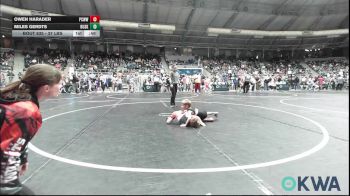 37 lbs Consi Of 16 #2 - Owen Harader, Ponca City Wildcat Wrestling vs Miles Gerdts, Husky WC