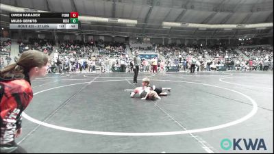 37 lbs Consi Of 16 #2 - Owen Harader, Ponca City Wildcat Wrestling vs Miles Gerdts, Husky WC
