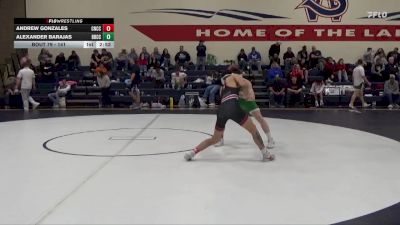 141 lbs 5th Place Match - Andrew Gonzales, Colorado Northwestern CC vs Alexander Barajas, Big Bend Community College