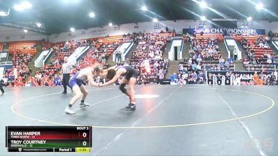 150 lbs Quarterfinals (8 Team) - Evan Harper, Three Rivers vs Troy Courtney, Greenville