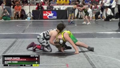 110 lbs Cons. Round 1 - Bowen Ward, Pratt vs Gunner Martin, Frontenac Youth Wrestling Club