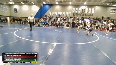 84 lbs Quarterfinal - Thatcher Purser, Charger Wrestling Club vs Quentin Bingham, Pleasant Grove