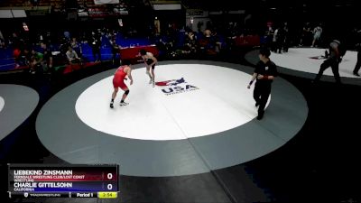 150 lbs Cons. Round 2 - Liebekind Zinsmann, Ferndale Wrestling Club/Lost Coast Wrestling vs Charlie Gittelsohn, California