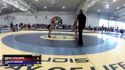 124 lbs Round 3 - Abigail McGlasson, Ohio vs Carolyn Geckler, Ohio