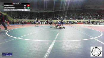 105 lbs Quarterfinal - Rowdie Peck, Hinton Comets vs Lily Batterton, Plainview JH