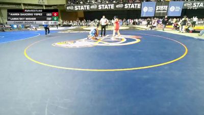 Girls 3A 235 lbs Champ. Round 2 - Karen Saucedo Yepez, Kent Meridian (Girls) vs Lamia`Sky Misher, Federal Way (Girls)