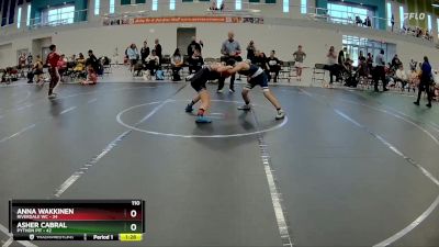 110 lbs Round 5 (6 Team) - Asher Cabral, Python Pit vs Anna Wakkinen, Riverdale WC