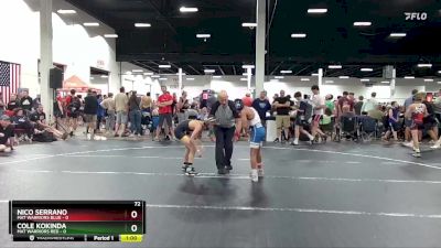 72 lbs Round 3 (4 Team) - Cole Kokinda, Mat Warriors Red vs Nico Serrano, Mat Warriors Blue