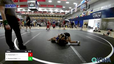 70 lbs Semifinal - Hayden Soloman, Wichita Training Center vs Josh Hazewinkel, Standfast OKC