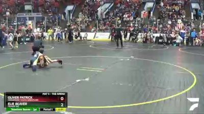 55 lbs Cons. Round 1 - Oliver Patrick, Menominee Youth Wrestling vs Elie Beaver, Fraser WC