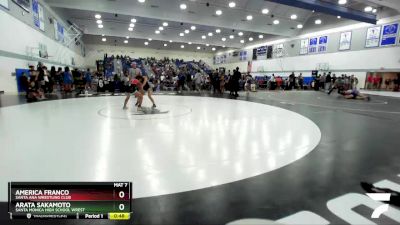 110 lbs Cons. Round 3 - Arata Sakamoto, Santa Monica High School Wrest vs America Franco, Santa Ana Wrestling Club