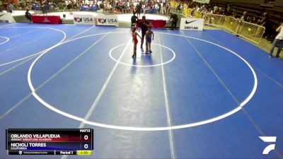 59 lbs Quarterfinal - Orlando Villapudua, Wright Wrestling Academy vs Nicholi Torres, California