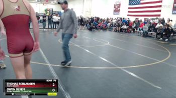 160 lbs Champ. Round 2 - Owen Olsem, Fulda-Murray Cty Central vs Thomas Schlangen, Maple Grove