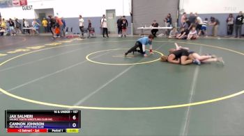 157 lbs Cons. Round 2 - Cannon Johnson, Mid Valley Wrestling Club vs Jax Salmeri, Valdez Youth Wrestling Club Inc.