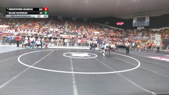 165 lbs 3rd Place Match - Kristopher Monroe, Nickerson HS vs Blaze Gossman, Scott Community HS