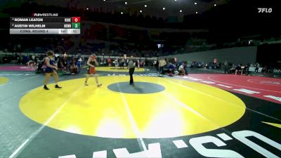 6A Boys 132 lbs Cons. Round 4 - Roman Leaton, Roseburg Boys vs Austin Wilhelm, Newberg Boys